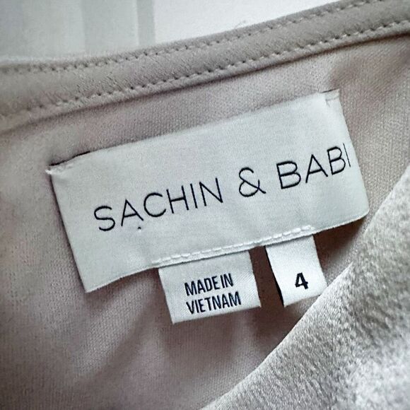 🩷HOST PICK🩷 SACHIN & BABI | Champagne Taupe Cowl-Neck Midi Slip Dress | Size 4 - Picture 10 of 12